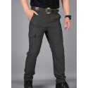 Men's Straight Cargo Pants Tactical Cargo Multi Pocket Solid Color Anti-Wear Pants Sports Outdoor Hiking Black Gray / Spring / Fall