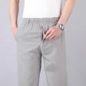 Men's Pants Pocket Solid Color Comfort Breathable Full Length Pants Daily Sports Stylish Casual / Sporty Black Khaki Micro-elastic / Summer