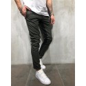 Men's Chinos Trousers Pocket Elastic Drawstring Design Lattice Breathable Soft Pants Casual Daily Fashion Streetwear Green White Micro-elastic