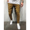 Men's Chinos Trousers Pocket Elastic Drawstring Design Lattice Breathable Soft Pants Casual Daily Fashion Streetwear Green White Micro-elastic