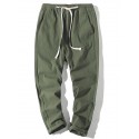 Men's Straight Drawstring Print Patterned Outdoor Sports Pants Daily Going out Streetwear Punk & Gothic Oversized ArmyGreen White Micro-elastic / Winter
