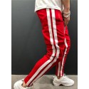 Men's Joggers Sweatpants Trousers Multiple Pockets Elastic Drawstring Design Stripe Breathable Soft Pants Casual Daily Fashion Streetwear Black / Red Black / White Micro-elastic / Elasticity