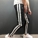 Men's Joggers Sweatpants Trousers Multiple Pockets Elastic Drawstring Design Stripe Breathable Soft Pants Casual Daily Fashion Streetwear Black / Red Black / White Micro-elastic / Elasticity
