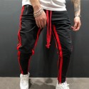 Men's Joggers Sweatpants Trousers Multiple Pockets Elastic Drawstring Design Stripe Breathable Soft Pants Casual Daily Fashion Streetwear Black / Red Black / White Micro-elastic / Elasticity