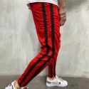 Men's Joggers Sweatpants Trousers Multiple Pockets Elastic Drawstring Design Stripe Breathable Soft Pants Casual Daily Fashion Streetwear Black / Red Black / White Micro-elastic / Elasticity