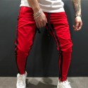 Men's Joggers Sweatpants Trousers Multiple Pockets Elastic Drawstring Design Stripe Breathable Soft Pants Casual Daily Fashion Streetwear Black / Red Black / White Micro-elastic / Elasticity