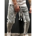 Men's Joggers Sweatpants Trousers Multiple Pockets Elastic Drawstring Design Stripe Breathable Soft Pants Casual Daily Fashion Streetwear Black / Red Black / White Micro-elastic / Elasticity
