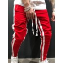 Men's Joggers Sweatpants Trousers Multiple Pockets Elastic Drawstring Design Stripe Breathable Soft Pants Casual Daily Fashion Streetwear Black / Red Black / White Micro-elastic / Elasticity