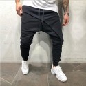 men's fashion solid color trousers Jogging pants hip hop running joggers slim casual drawstring trousers sweatpants sports outdoor