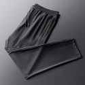 Men's Joggers Trousers Casual Pants Drawstring Elastic Waist Solid Color Breathable Quick Dry Pants Sports Outdoor Daily Stretch Loose Mesh black [behind feet Mesh black [straight / Summer