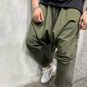 Men's Harem Baggy Solid Color Breathable Lightweight Full Length Pants Casual Daily Cotton Casual Hip-Hop Green White Micro-elastic