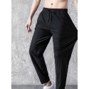 Men's Straight Sweatpants Trousers Pocket Drawstring Solid Color Breathable Outdoor Full Length Pants Casual Daily Stylish Casual Black / Red Black Micro-elastic / Winter
