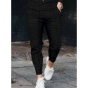Men's Chinos Tapered pants Pocket Solid Color Sports Full Length Pants Business Casual Trousers Punk & Gothic Dark Khaki White Micro-elastic / Drawstring / Elasticity