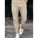 Men's Chinos Tapered pants Pocket Solid Color Sports Full Length Pants Business Casual Trousers Punk & Gothic Dark Khaki White Micro-elastic / Drawstring / Elasticity