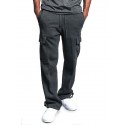 Men's Heavyweight Fleece Cargo Pants Sweatpants Men Loose Sports Trousers Plus Size Cargo Workout Straight Leg Pants