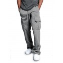 Men's Heavyweight Fleece Cargo Pants Sweatpants Men Loose Sports Trousers Plus Size Cargo Workout Straight Leg Pants