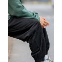 Men's Joggers Trousers Winter Pants Drawstring Elastic Waist Solid Color Comfort Breathable Pants Casual Daily Corduroy Sports Fashion Green Black Micro-elastic / Elasticity