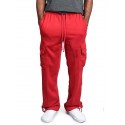 Men's Solid Fleece Heavyweight Cargo Pants Sweatpants Men Loose Sports Trousers Plus Size Cargo Stretch Pants with Pockets