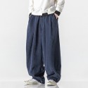 Men's Bloomers Trousers Baggy Pants Solid Color Cotton Blend Corduroy Navy ArmyGreen Black Grey khaki M L XL 2XL 3XL