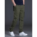Men's Cargo Pants Trousers Work Pants Multi Pocket Solid Color Comfort Breathable Pants Casual Daily Cotton Blend Fashion Classic ArmyGreen Black Micro-elastic