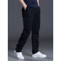 Men's Cargo Pants Trousers Work Pants Multi Pocket Solid Color Comfort Breathable Pants Casual Daily Cotton Blend Fashion Classic ArmyGreen Black Micro-elastic