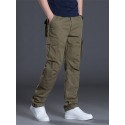 Men's Cargo Pants Trousers Work Pants Multi Pocket Solid Color Comfort Breathable Pants Casual Daily Cotton Blend Fashion Classic ArmyGreen Black Micro-elastic