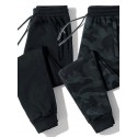 Men's Joggers Sweatpants Trousers Pocket Drawstring Solid Color Breathable Outdoor Full Length Pants Casual Daily Cotton Blend Casual Athleisure Black Camouflage Micro-elastic / Winter
