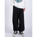 Men Corduroy Wide Leg Pants Elastic Waist Stretch Trousers Loose Fit Long Palazzo Pants Trousers