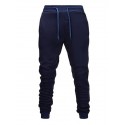 Men's Simple Sweatpants Pants Patchwork Full Length Pants Micro-elastic Letter Mid Waist Loose White Black Blue Purple Yellow S M L XL XXL / Drawstring