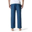 Men's Chinos Pajamas Plaid Checkered Full Length Pants Home Christmas Basic Loose Fit Smoky gray Black Micro-elastic