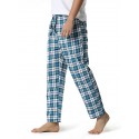 Men's Chinos Pajamas Plaid Checkered Full Length Pants Home Christmas Basic Loose Fit Smoky gray Black Micro-elastic