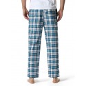 Men's Chinos Pajamas Plaid Checkered Full Length Pants Home Christmas Basic Loose Fit Smoky gray Black Micro-elastic