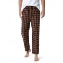 Men's Chinos Pajamas Plaid Checkered Full Length Pants Home Christmas Basic Loose Fit Smoky gray Black Micro-elastic