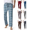 Men's Chinos Pajamas Plaid Checkered Full Length Pants Home Christmas Basic Loose Fit Smoky gray Black Micro-elastic