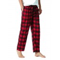 Men's Chinos Pajamas Plaid Checkered Full Length Pants Home Christmas Basic Loose Fit Smoky gray Black Micro-elastic