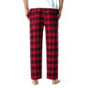 Men's Chinos Pajamas Plaid Checkered Full Length Pants Home Christmas Basic Loose Fit Smoky gray Black Micro-elastic