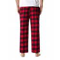 Men's Chinos Pajamas Plaid Checkered Full Length Pants Home Christmas Basic Loose Fit Smoky gray Black Micro-elastic