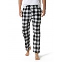 Men's Chinos Pajamas Plaid Checkered Full Length Pants Home Christmas Basic Loose Fit Smoky gray Black Micro-elastic