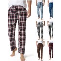 Men's Chinos Pajamas Plaid Checkered Full Length Pants Home Christmas Basic Loose Fit Smoky gray Black Micro-elastic