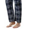 Men's Chinos Pajamas Plaid Checkered Full Length Pants Home Christmas Basic Loose Fit Smoky gray Black Micro-elastic