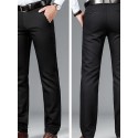 Men's Straight Trousers Casual Pants Pocket Solid Color Comfort Breathable Pants Casual Daily Stylish Simple ArmyGreen Black Micro-elastic