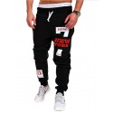 Men's Sporty Active Loose Active Relaxed Drawstring Print Full Length Pants Street Sports Micro-elastic Letter Mid Waist Loose Black / Red White Black Dark Gray Light gray S M L XL XXL / Weekend