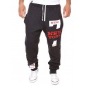 Men's Sporty Active Loose Active Relaxed Drawstring Print Full Length Pants Street Sports Micro-elastic Letter Mid Waist Loose Black / Red White Black Dark Gray Light gray S M L XL XXL / Weekend