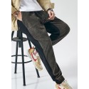 Men's Joggers Pants Sweatpants Drawstring Color Block Comfort Outdoor Full Length Pants Casual Daily Corduroy Streetwear Casual / Sporty Black Gray Micro-elastic