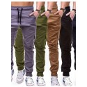 Men's Joggers Sweatpants Trousers Pocket Elastic Drawstring Design Solid Color Breathable Soft Pants Casual Daily Cotton Fashion Streetwear Black Gray Micro-elastic / Elasticity