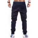 Men's Joggers Sweatpants Trousers Pocket Elastic Drawstring Design Solid Color Breathable Soft Pants Casual Daily Cotton Fashion Streetwear Black Gray Micro-elastic / Elasticity