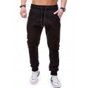 Men's Joggers Sweatpants Trousers Pocket Elastic Drawstring Design Solid Color Breathable Soft Pants Casual Daily Cotton Fashion Streetwear Black Gray Micro-elastic / Elasticity