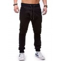 Men's Joggers Sweatpants Trousers Pocket Elastic Drawstring Design Solid Color Breathable Soft Pants Casual Daily Cotton Fashion Streetwear Black Gray Micro-elastic / Elasticity