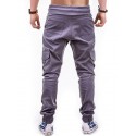 Men's Joggers Sweatpants Trousers Pocket Elastic Drawstring Design Solid Color Breathable Soft Pants Casual Daily Cotton Fashion Streetwear Black Gray Micro-elastic / Elasticity