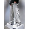 Men's Straight Sweatpants Trousers Drawstring Elastic Waist Print Comfort Breathable Pants Casual Daily Sports Fashion Black Grey Micro-elastic / Elasticity